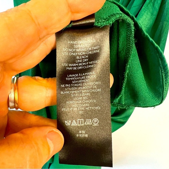 Anthropologie Giverny Midi Slip Dress Emerald Green SZ‎ 0 Wedding Guest - Picture 8 of 11